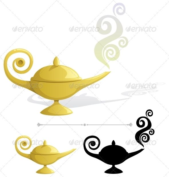 590x618 Magic Lamp Fonts Logos Icons Genie Lamp Tattoo