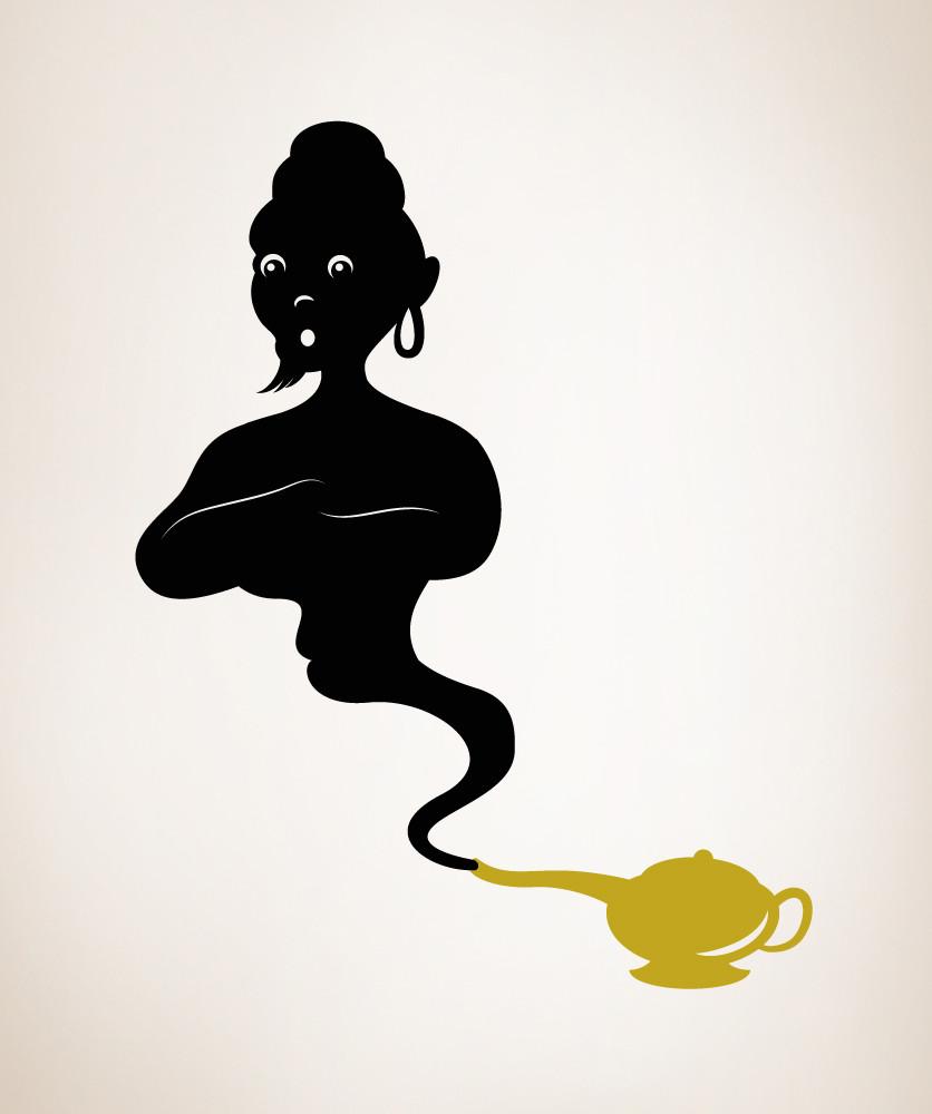 836x1000 Vinyl Wall Decal Sticker Genie Lamp