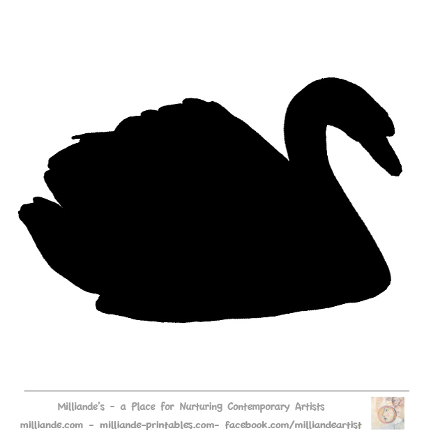 618x631 Clipart Silhouette Swan