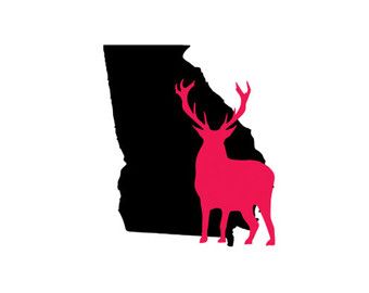 340x270 Georgia Deer Svg Dxf Jpeg Png File Stencil Monogram Frame