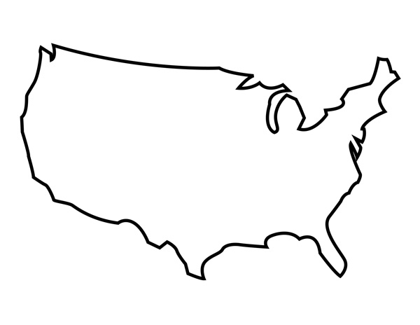 600x464 United States Outline Map Printable Map Hd
