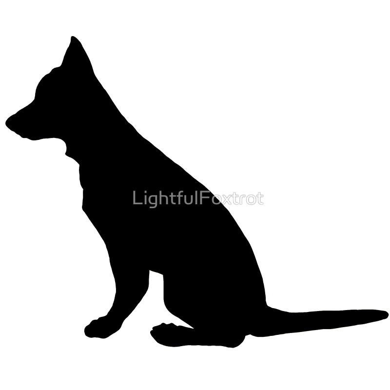 800x800 German Shepherd Dog Silhouette Stickers By Lightfulfoxtrot