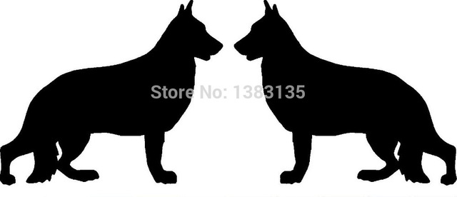 640x276 Hot Sale 2 German Shepherd Dog Breed (Right Amp Left) Silhouette Car
