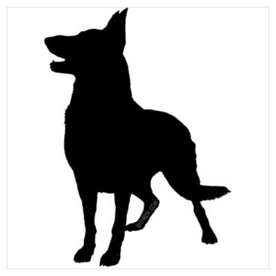 400x400 Dog Silouhette Stencil German Shephard Cafepress Gt Wall Art
