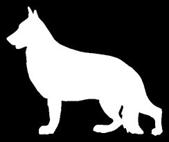 244x206 German Shepherd Silhouette White Vinyl Carlaptop
