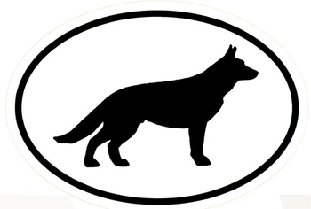 350x236 Black And White German Shepherd Silhouette Vinyl Decal Elite K 9