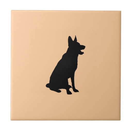 512x512 German Shepherd Silhouette Tile Smarty Arty )