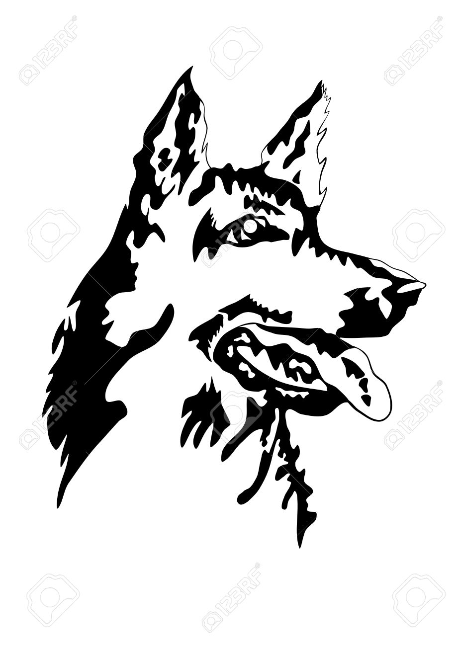 919x1300 German Shepherd Clipart Head
