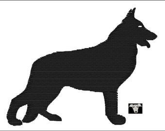 340x270 German Shepherd Dog Head Silhouette Embroidery Mini Designs