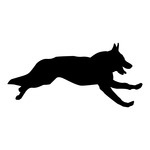 150x150 Silhouette Of Running German Shepherd Vector Image