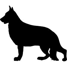 225x225 Various Silhouettes Of A German Shepherd Dog, Vector Illustration