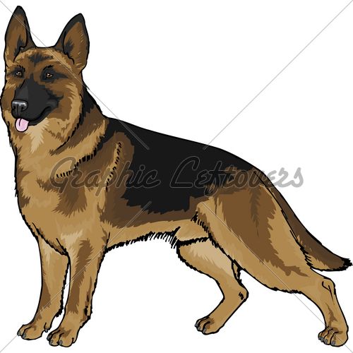 500x500 German Shepherd Vector Clipart Collection