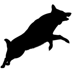 240x240 German Shepherd Dog Silhouette Vector Graphics