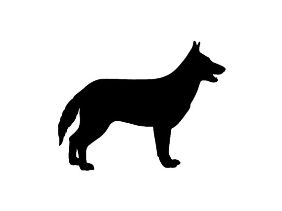 570x428 German Shepherd V4 Dog Breed Silhouette Custom Die Cut Vinyl