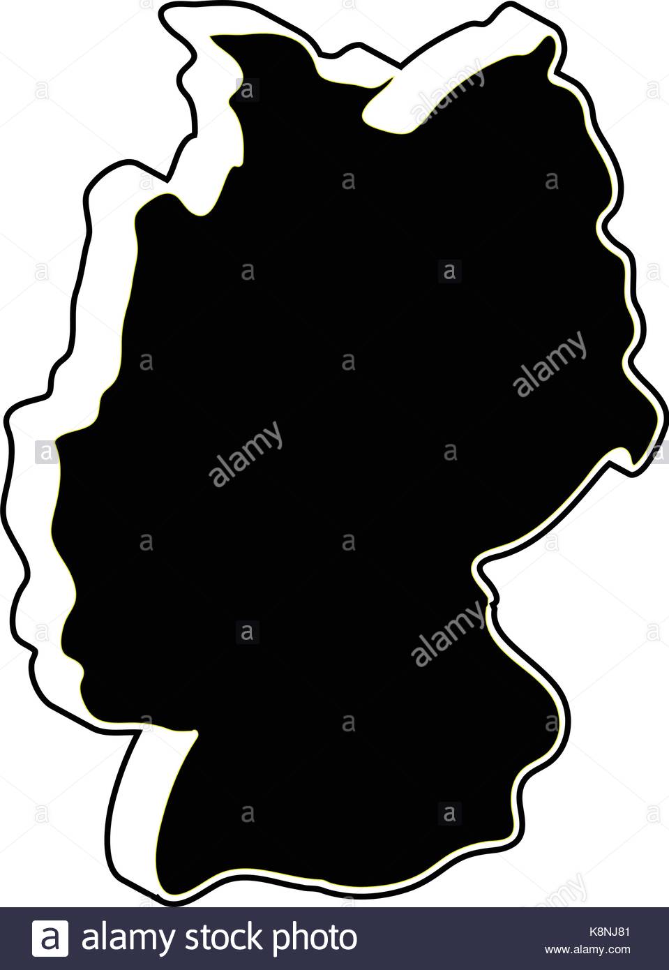 959x1390 Germany Map Vector Symbol Icon Design. Silhouette Illustration