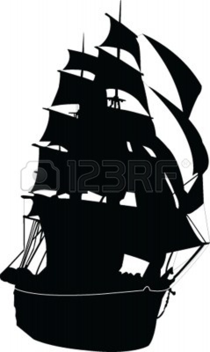 717x1200 Ghost Pirate Ship Silhouette