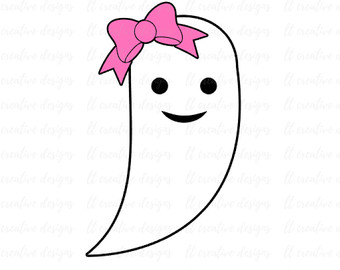340x270 Ghost With Bow Svg Etsy