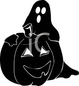 279x300 Silhouette Of A Ghost And Jack O Lantern