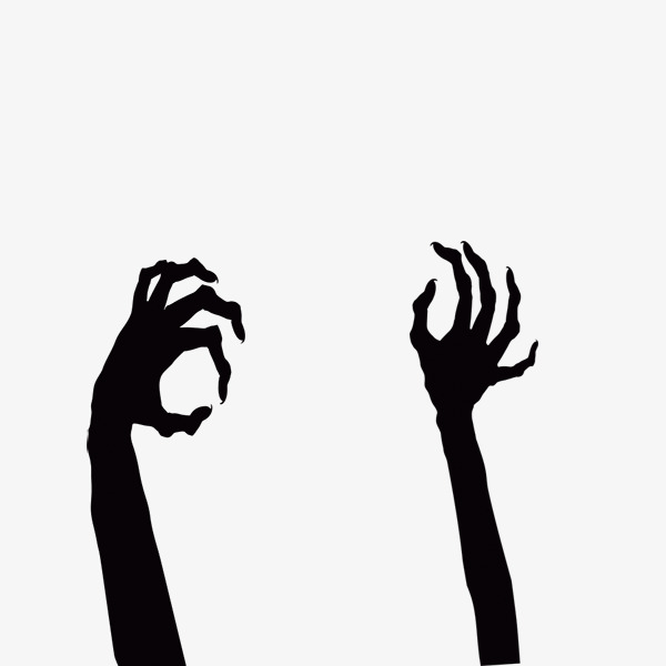 600x600 Halloween Ghost Two Hands, Black, Halloween, Bone Png And Psd File