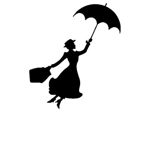 570x598 Mary Poppins Silhouette Iron On Glitter Heat Transfer Disney