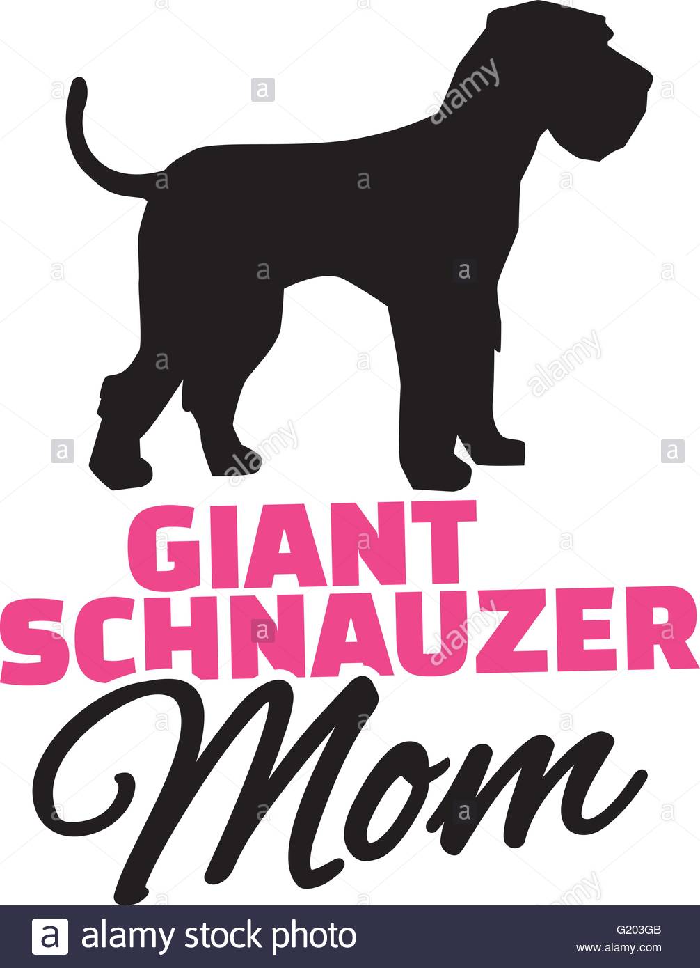 1006x1390 Giant Schnauzer Mom With Dog Silhouette Stock Vector Art