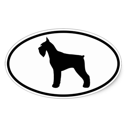 540x540 Giant Schnauzer Silhouette Oval Sticker Zazzle.ca