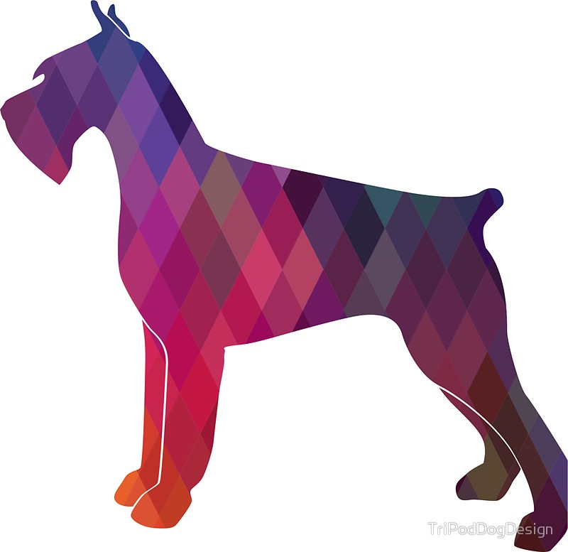 800x777 Giant Schnauzer Dog Geometric Pattern Silhouette Pink Stickers By
