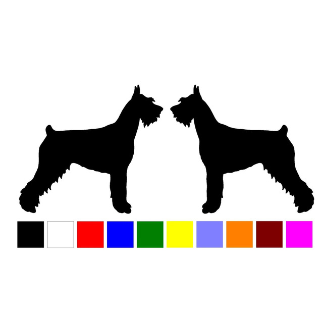 640x640 Hotmeini 2 Giant Schnauzer Dog Breed Silhouette Home Car Windows
