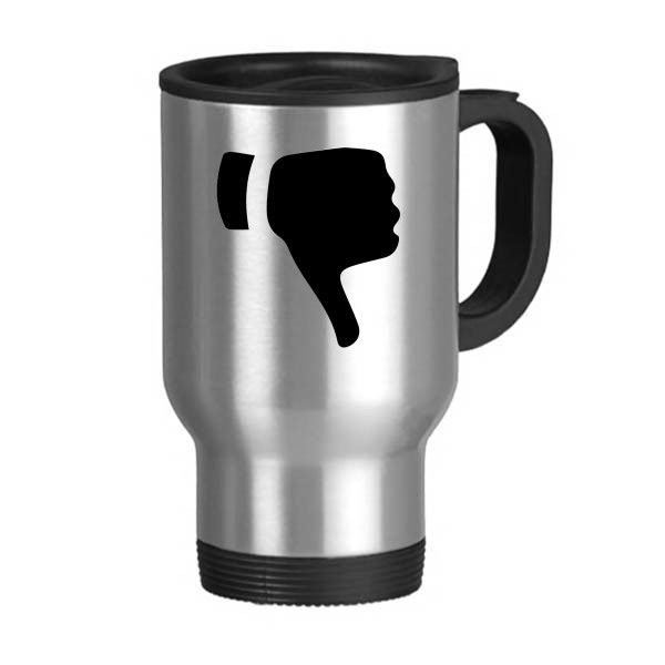 600x600 Ridicule Gesture Silhouette Pattern Stainless Steel Travel Mug