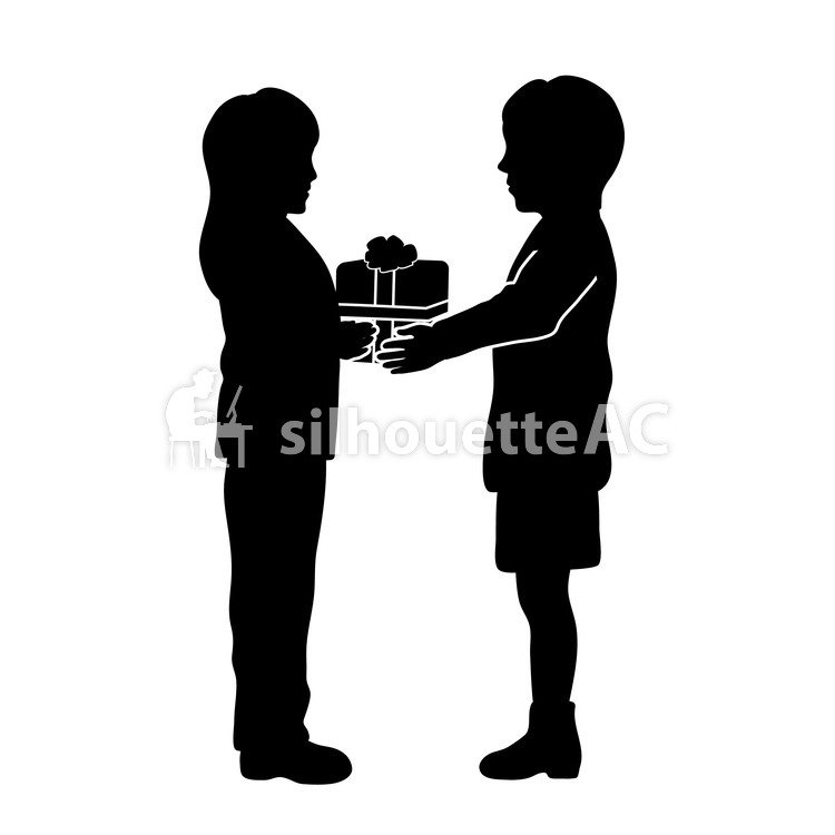 750x750 Free Silhouette Vector Gift, Present, Children