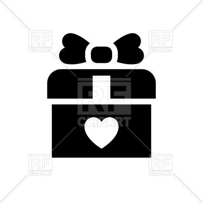 400x400 Gift Box With Heart Sign Royalty Free Vector Clip Art Image
