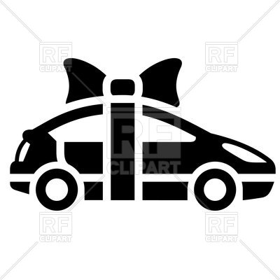 400x400 Gift Of Car Black Icon Royalty Free Vector Clip Art Image