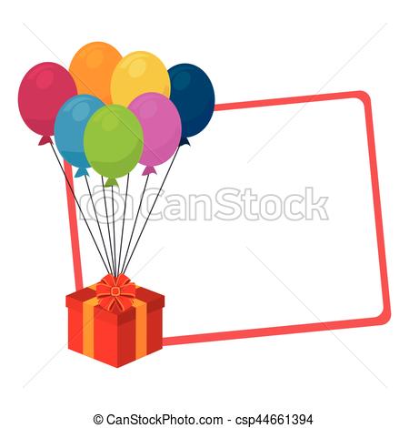450x470 Silhouette With Gift Card With Balloons And Gift Box Vector Eps