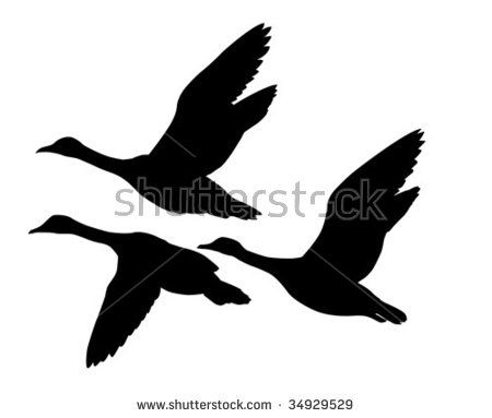 450x383 Vector Silhouette Flying Geese On White Background Gift Ideas