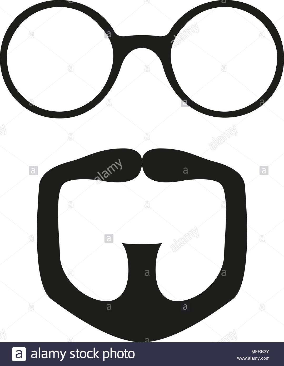 1079x1390 Black And White Goatee Glasses Silhouette Set. Fashion Vector