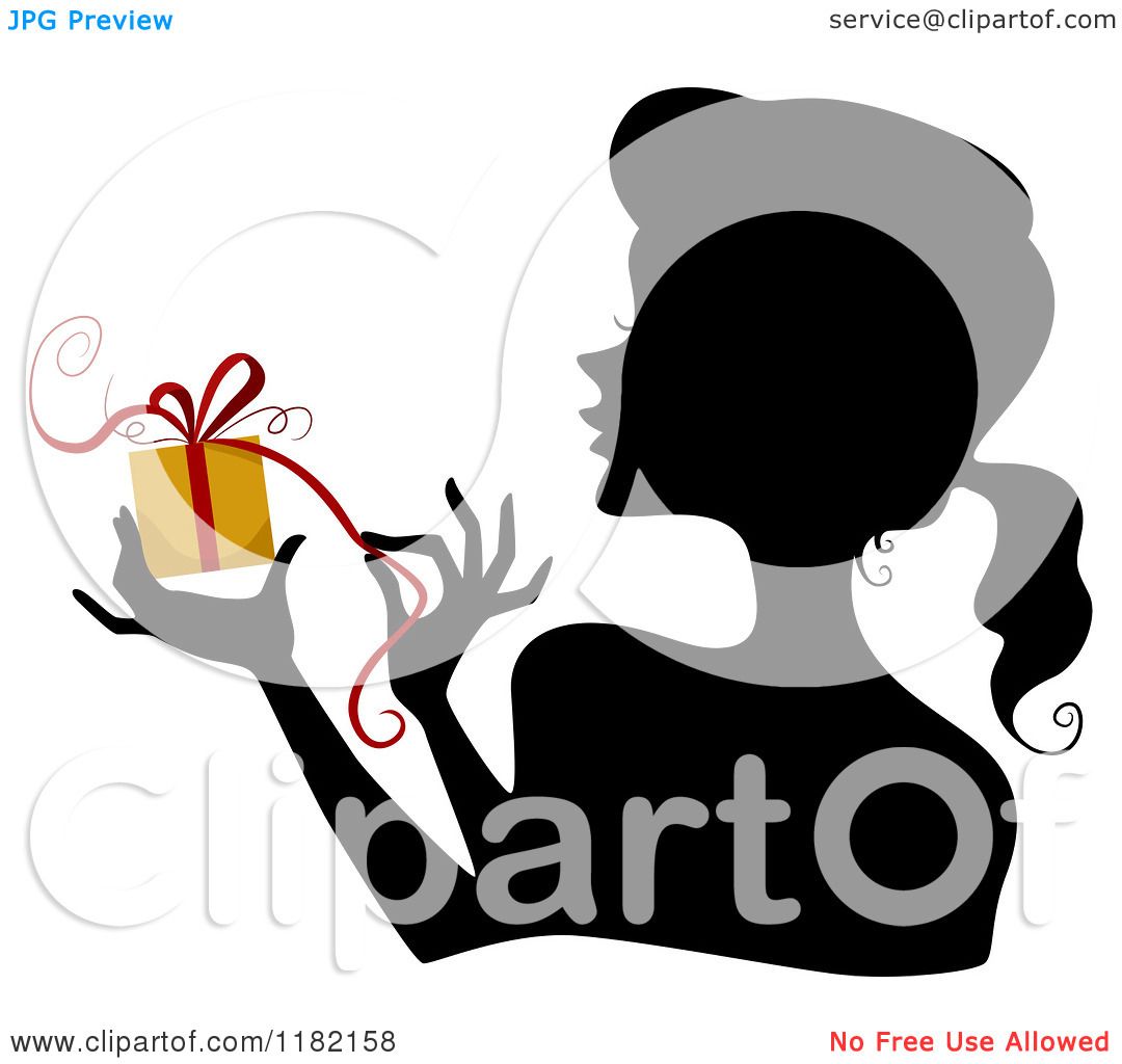 1080x1024 Cartoon Of A Black Silhouetted Woman Holding And Opening A Yellow