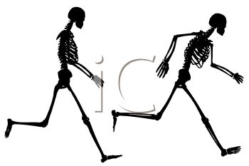 350x233 Royalty Free Clip Art Image Skeleton Running Silhouette