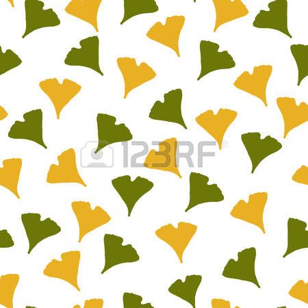 450x450 Ginkgo Biloba Pattern Silhouette Of Ginkgo Leaves Stock Vector
