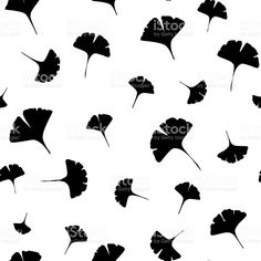 236x236 Abstract Leaf Pattern. Seamless. Ginkgo Leaves. Foliage Motif