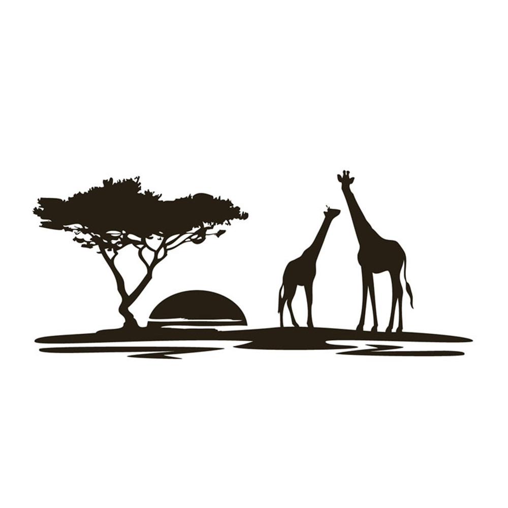 Giraffe And Tree Silhouette at GetDrawings | Free download