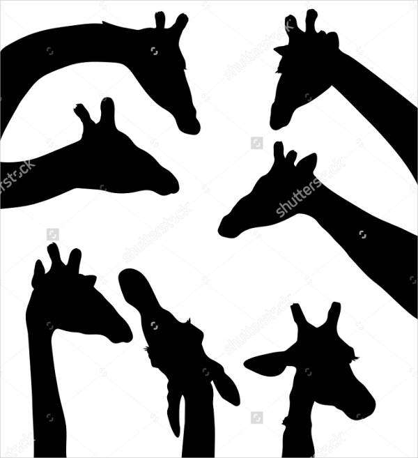 600x657 Giraffe Silhouettes