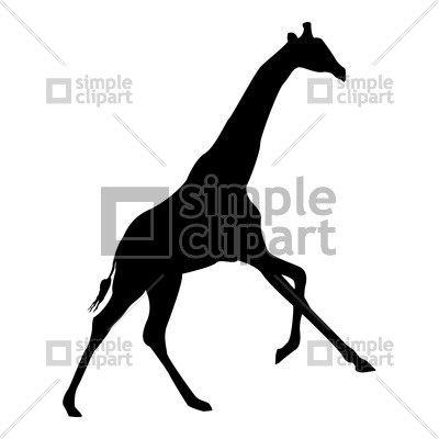 400x400 Silhouette Of Running Giraffe Vector Image