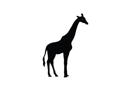 500x350 Free Giraffe Silhouette Vector