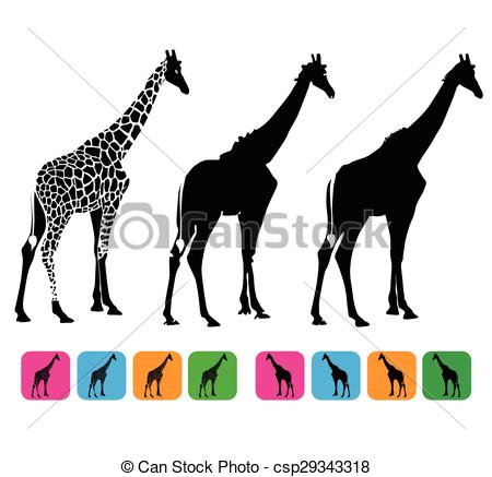 450x437 Giraffe Vector Silhouette Vector Clip Art