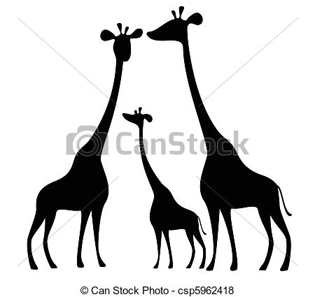 450x425 Silhouettes Of Giraffes Vector
