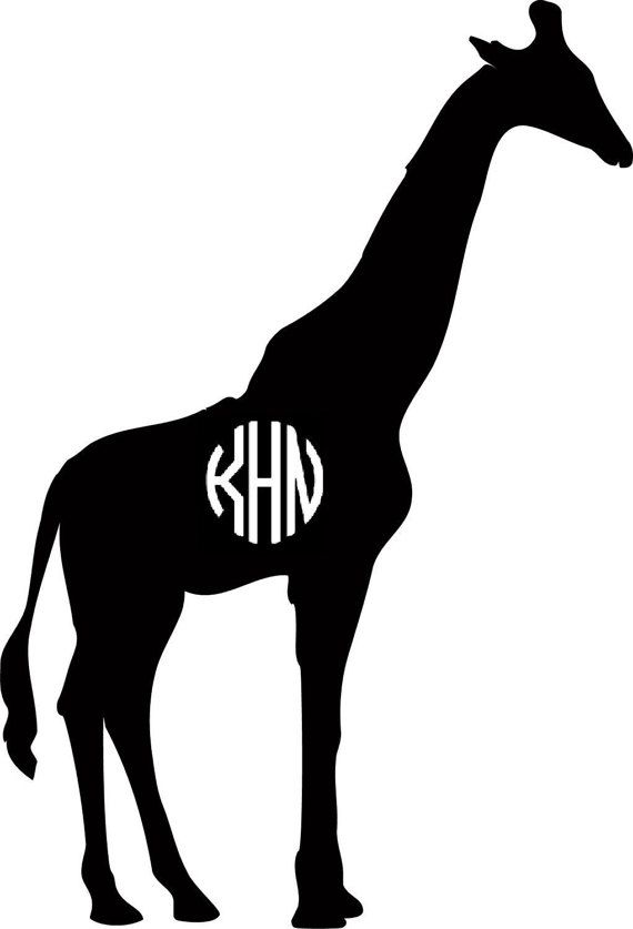 570x837 Giraffe Monogram Vinyl Decal (Many Colors Available) My Etsy