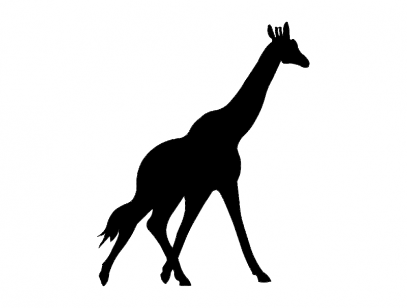 800x606 Zyrafa (Giraffe Silhouette) Dxf File Free Download