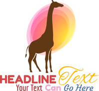 199x183 Giraffe, Abstract Painting Stock Vector