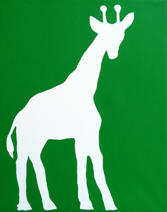570x722 Giraffe Silhouette Painting Acrylic On Canvas 12 X