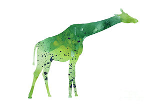 300x213 Abstract Green Giraffe Minimalist Painting Painting By Joanna Szmerdt